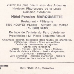 carte publicitaire verso