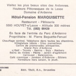 carte publicitaire verso