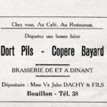 pub réclame – Dort Pils Copère Bayard – Brasserie de Dinant – Dachy Bouillon 1955