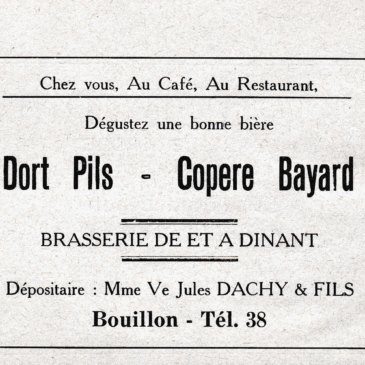 pub réclame – Dort Pils Copère Bayard – Brasserie de Dinant – Dachy Bouillon 1955